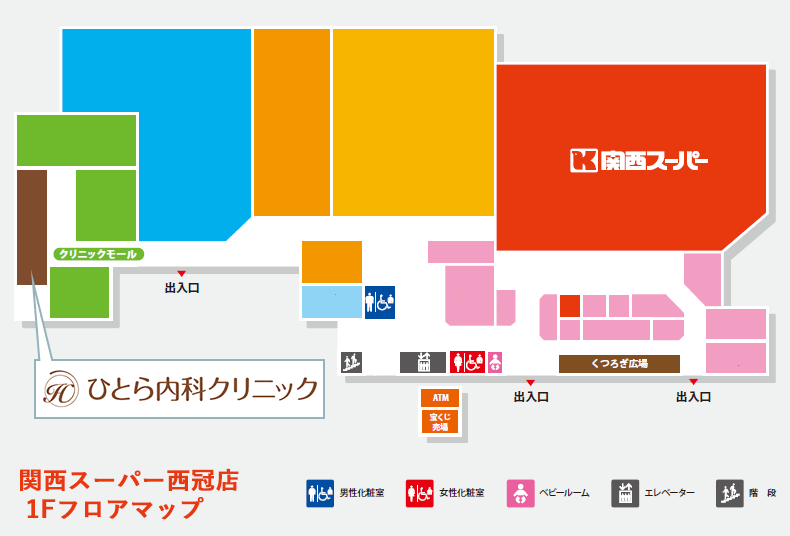 関西スーパー西冠店1階フロアマップ